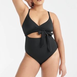 Knix Leakproof Sunset Wrap One Piece Bathing Suit Black Size XXL+ (40 FG)
